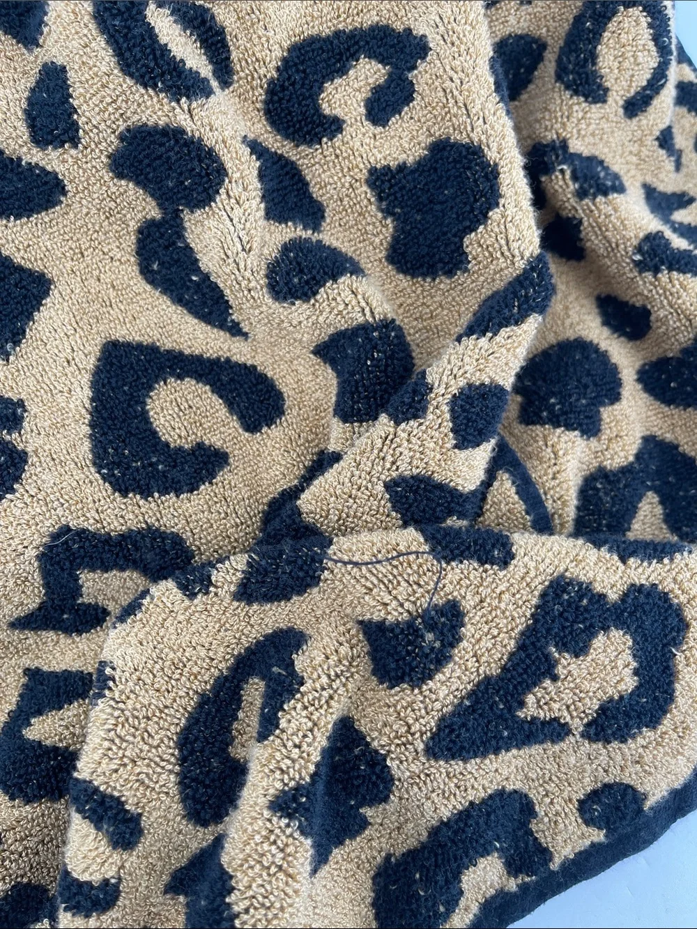 Christian Lacroix Black and Gold Leopard Print Bath Towels-Set Of 3